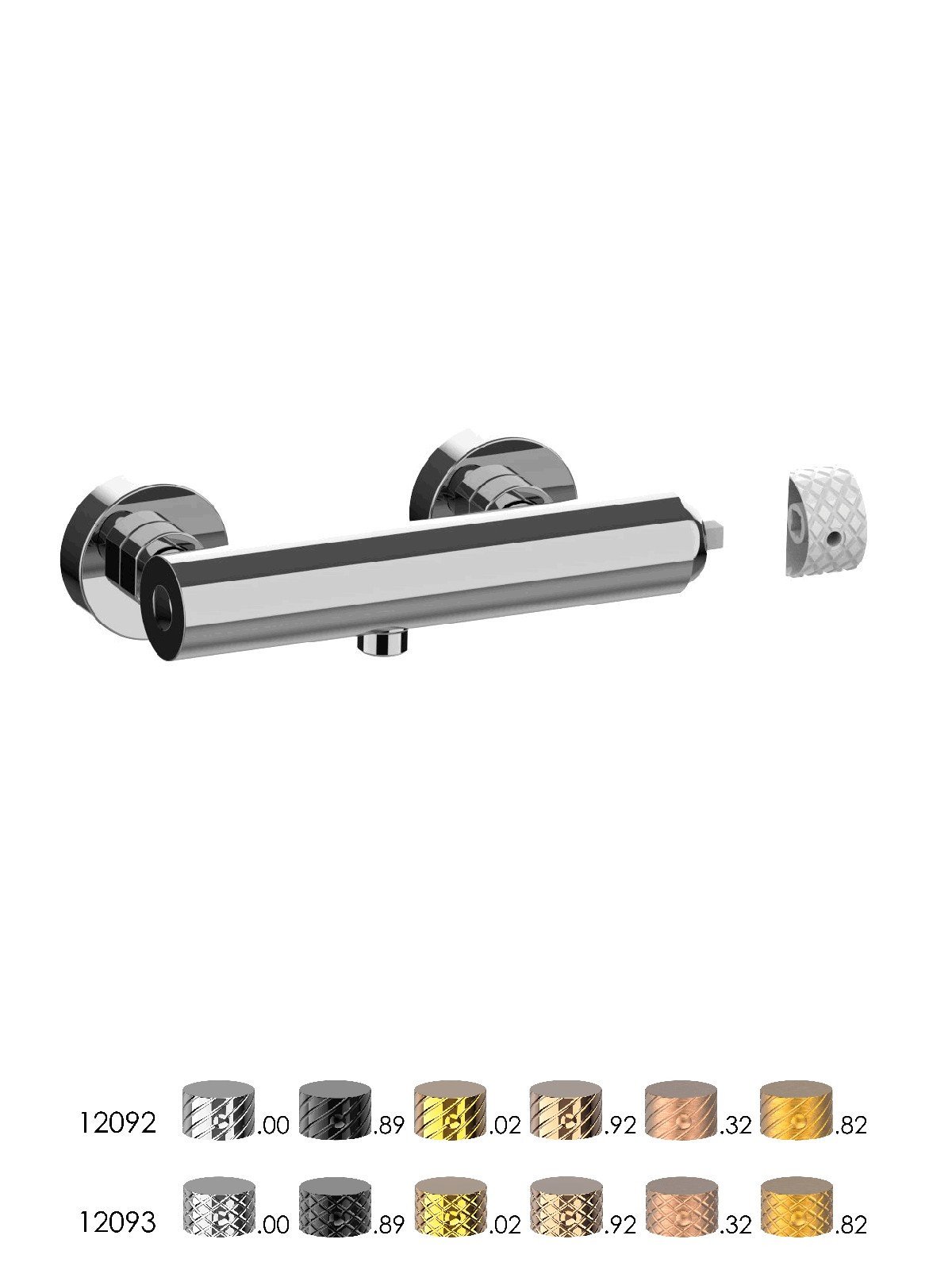 Monocomando esterno per doccia con attacco inferiore 1/2p