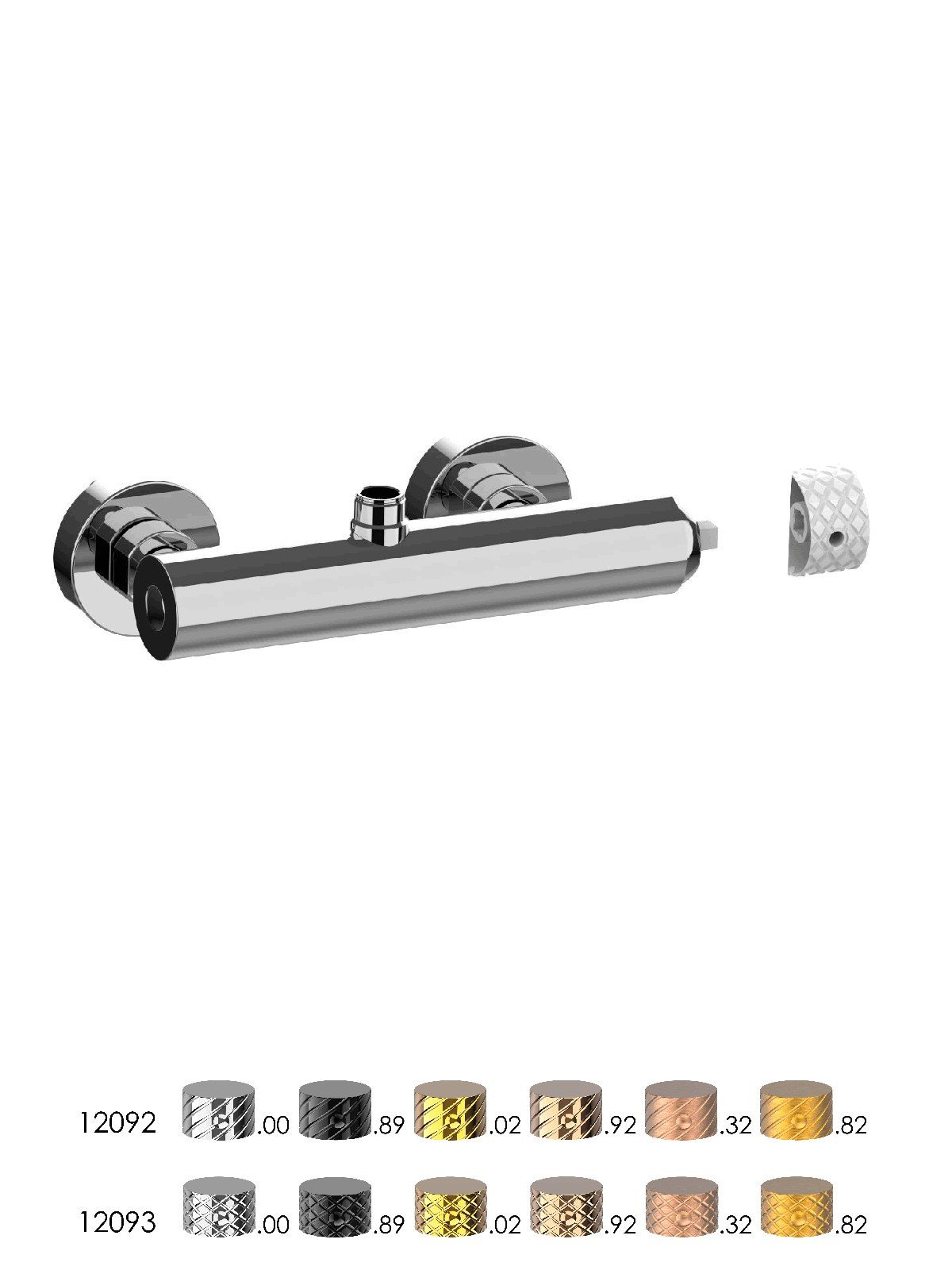 Monocomando esterno per doccia con attacco superiore 3/4p