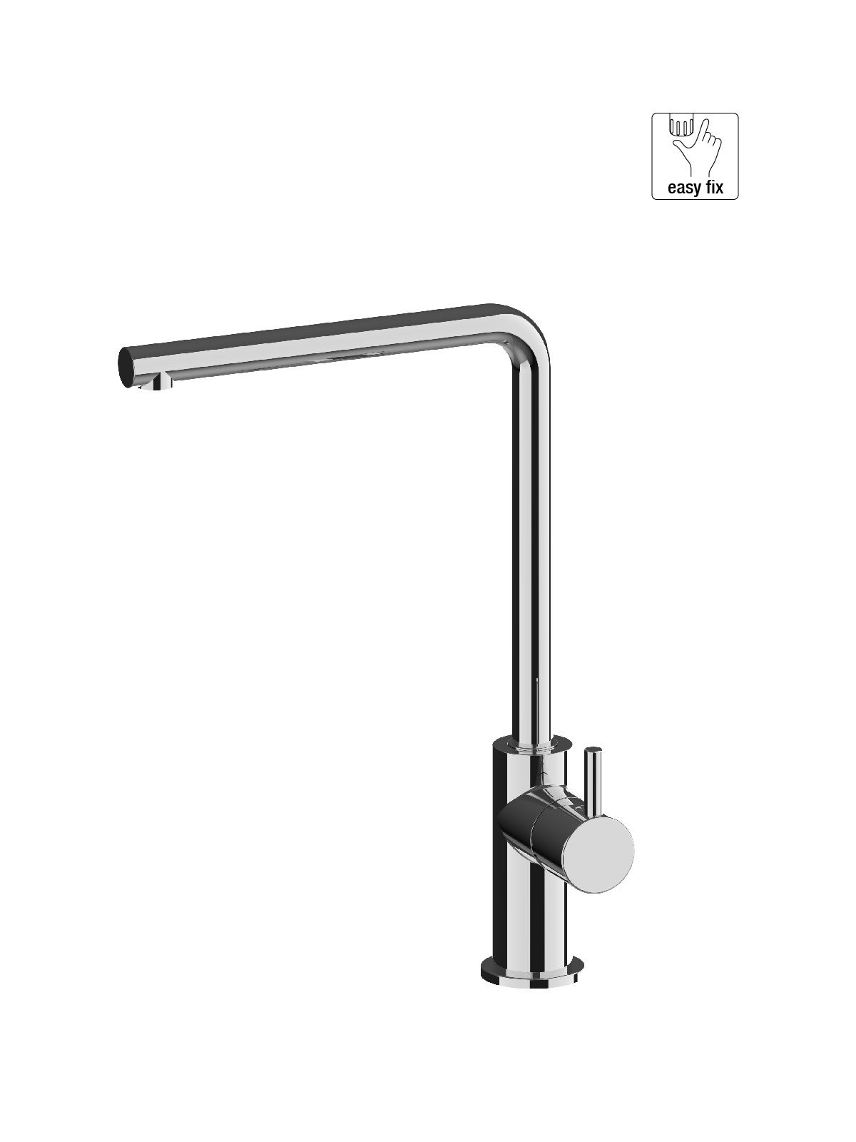 Monocomando per lavello monoforo bocca girevole