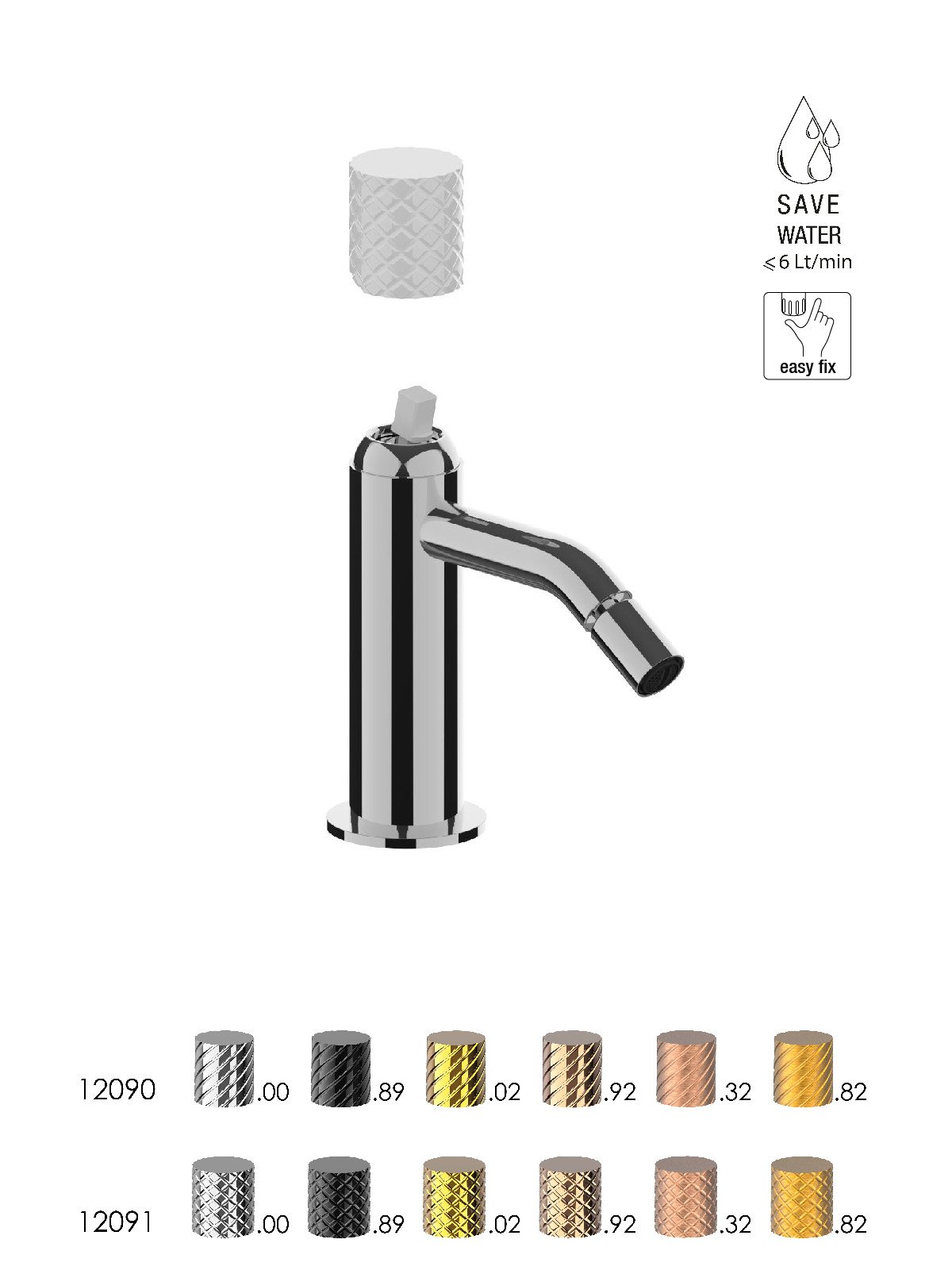 Monocomando per bidet con scarico 1-1/4p