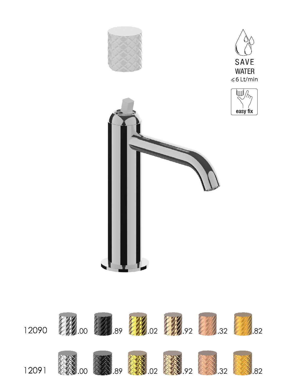 Monocomando per lavabo con scarico 1-1/4p
