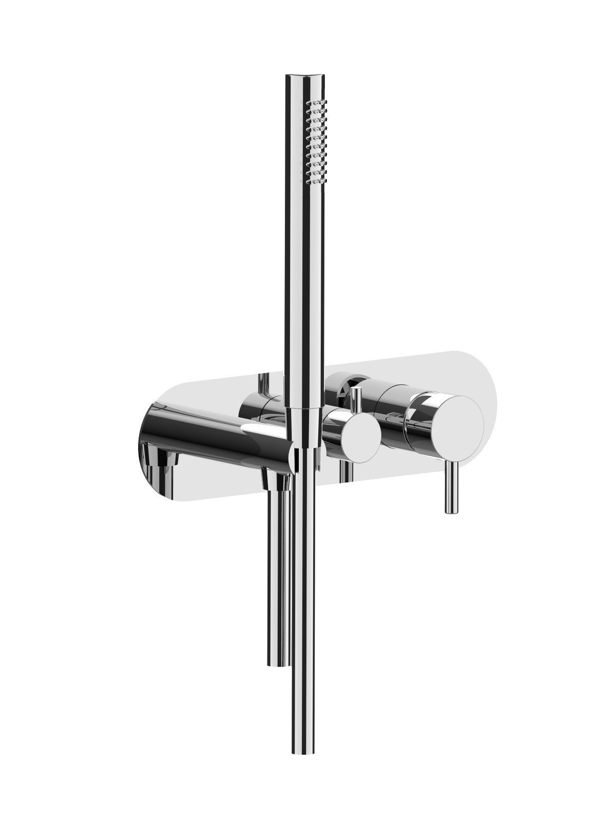 Monocomando incasso, deviatore ceramico 3 vie, doccia fissa