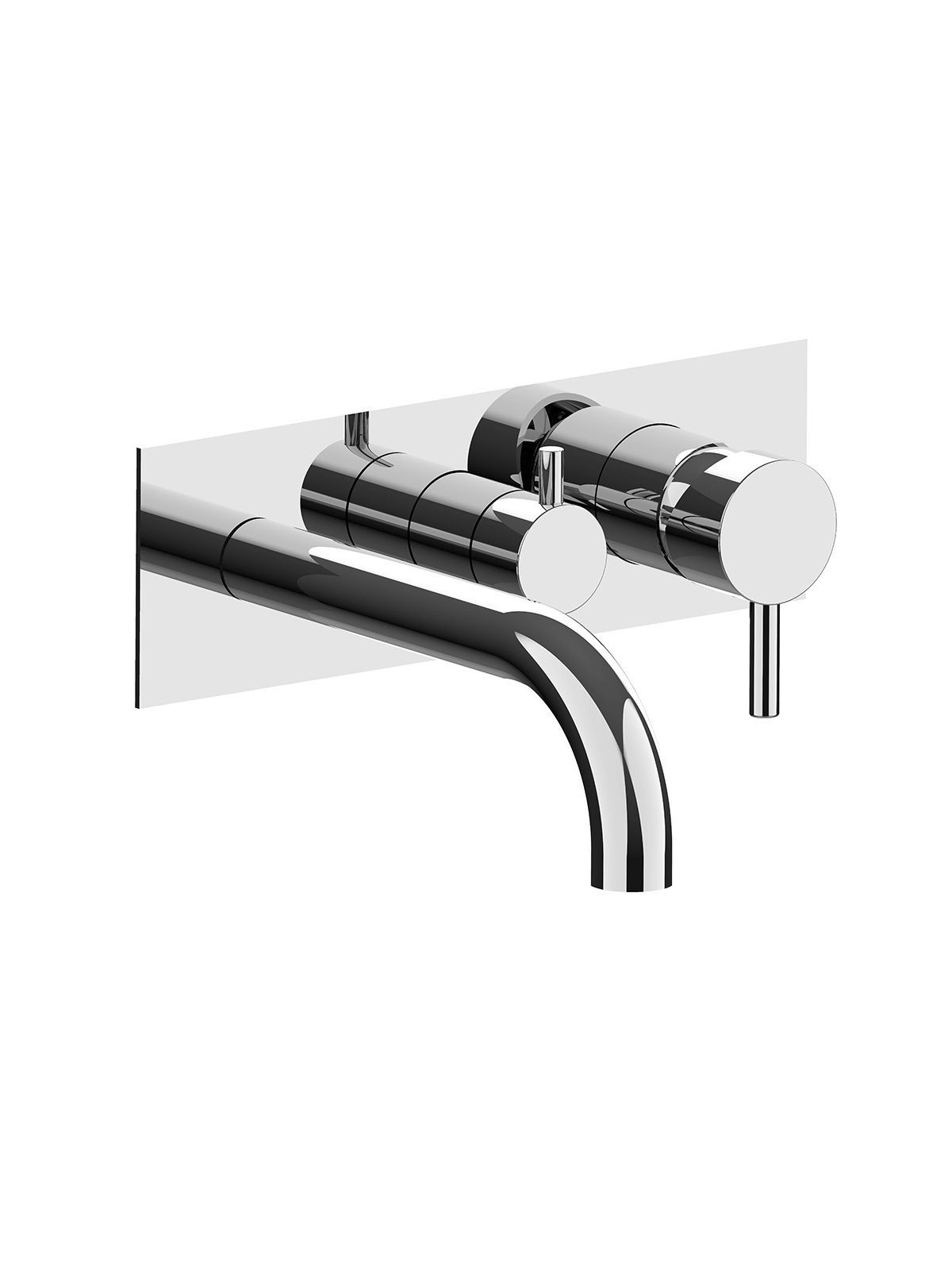 Monocomando vasca visibile, deviatore ceramico 3 vie, bocca