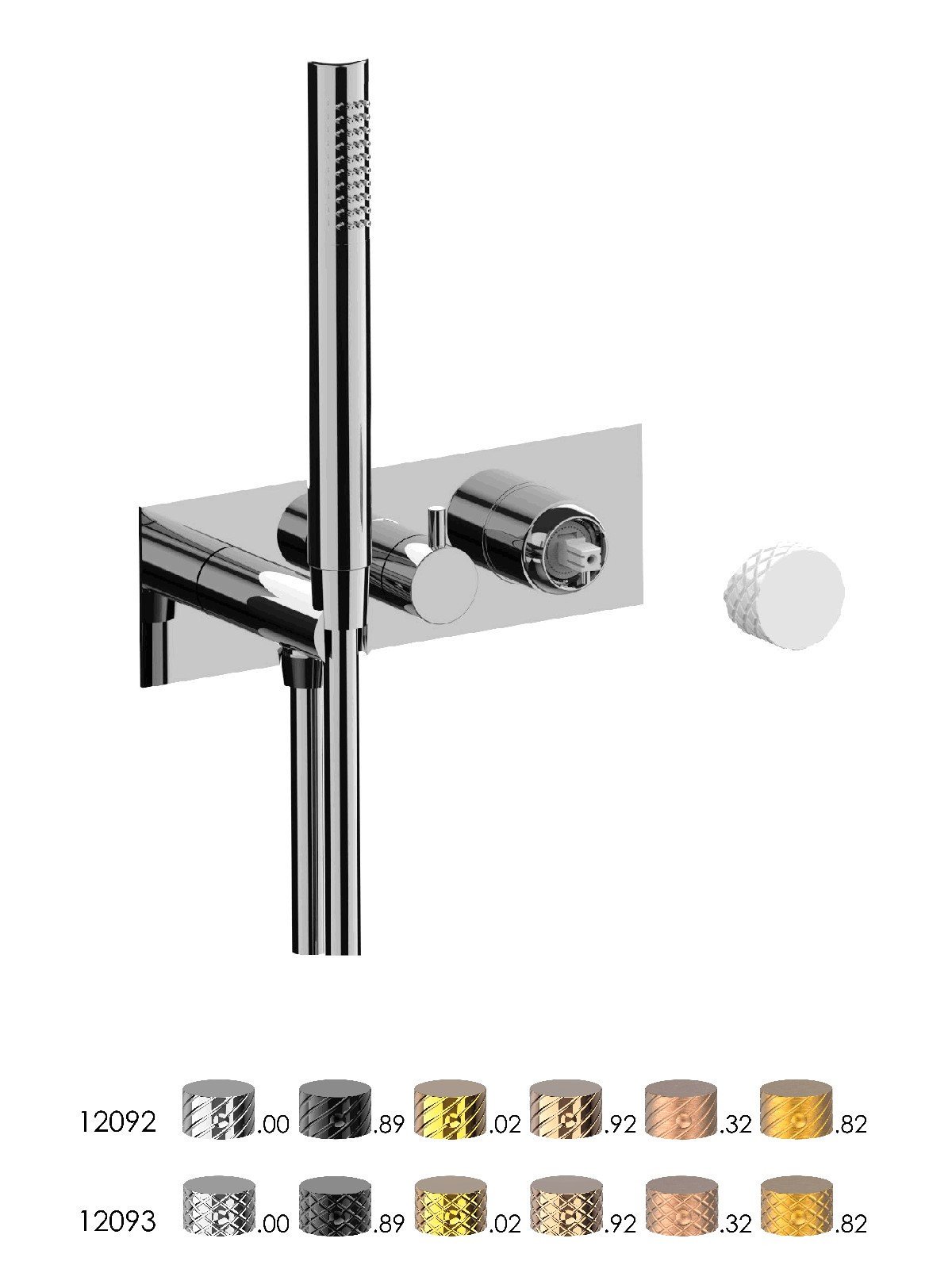 Monocomando incasso visibile, deviatore ceramico 3 vie