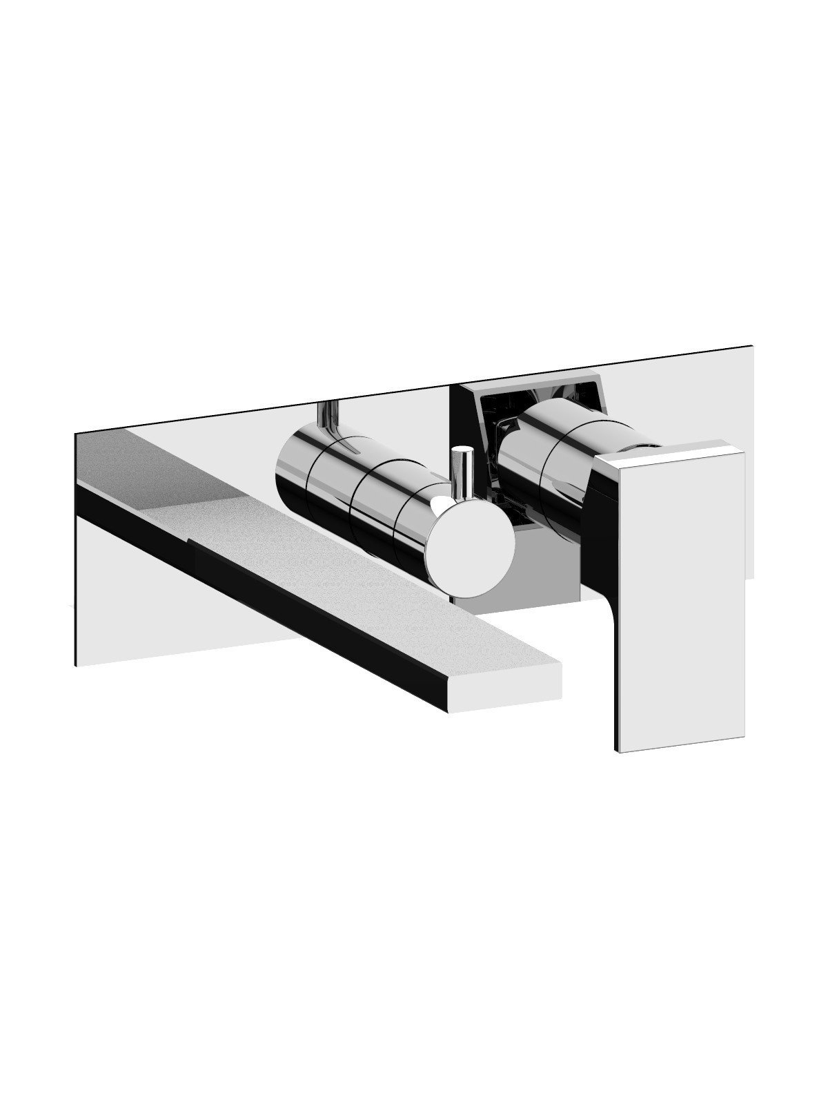 Monocomando vasca visibile, deviatore ceramico 3 vie, bocca