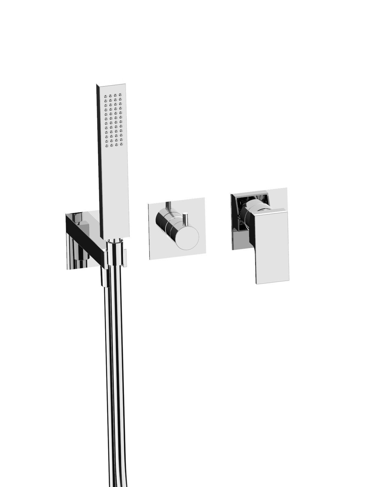 Parte esterna visibile vasca incasso 2 vie deviatore ceramici