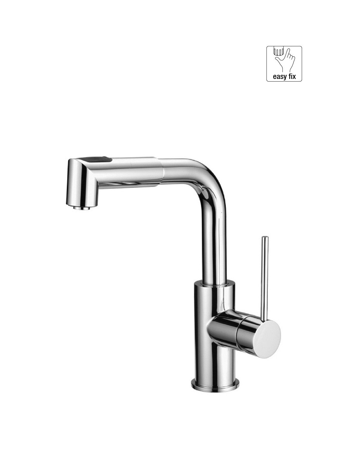 Monocomando per lavello monoforo con doccetta estraibile 2 getti