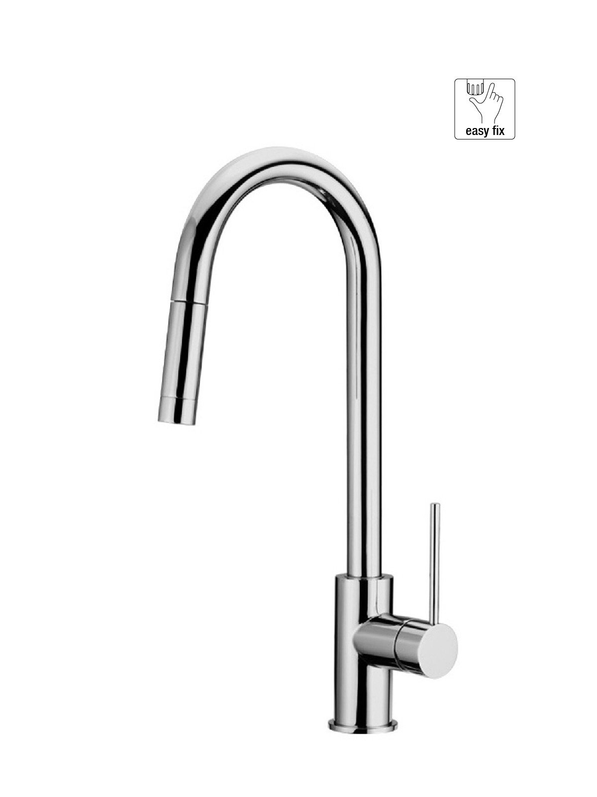 Monocomando per lavello monoforo canna alta