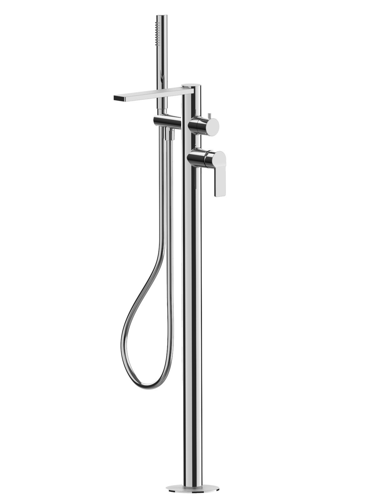 Parte esterna visibile monocomando vasca a pavimento con doccia