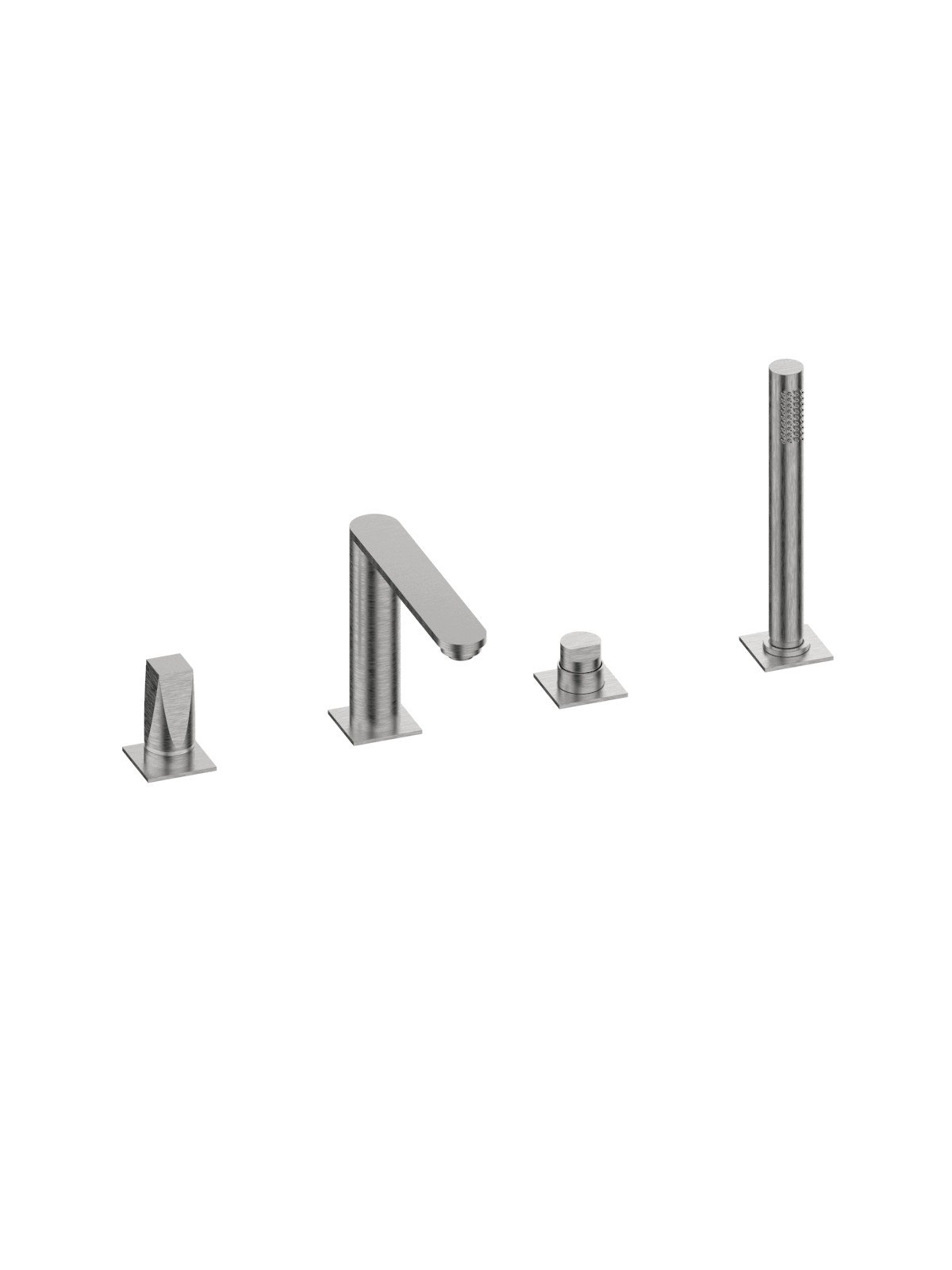 Batteria per bordo vasca monocomando con bocca