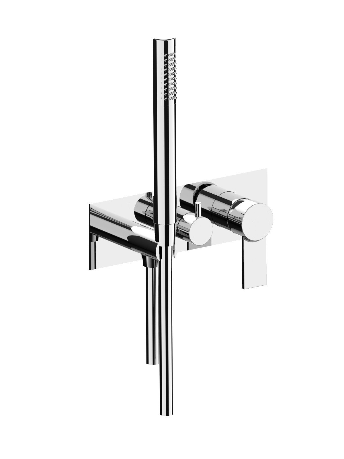 Parte esterna monocomando incasso, deviatore ceramico 3 vie, doc