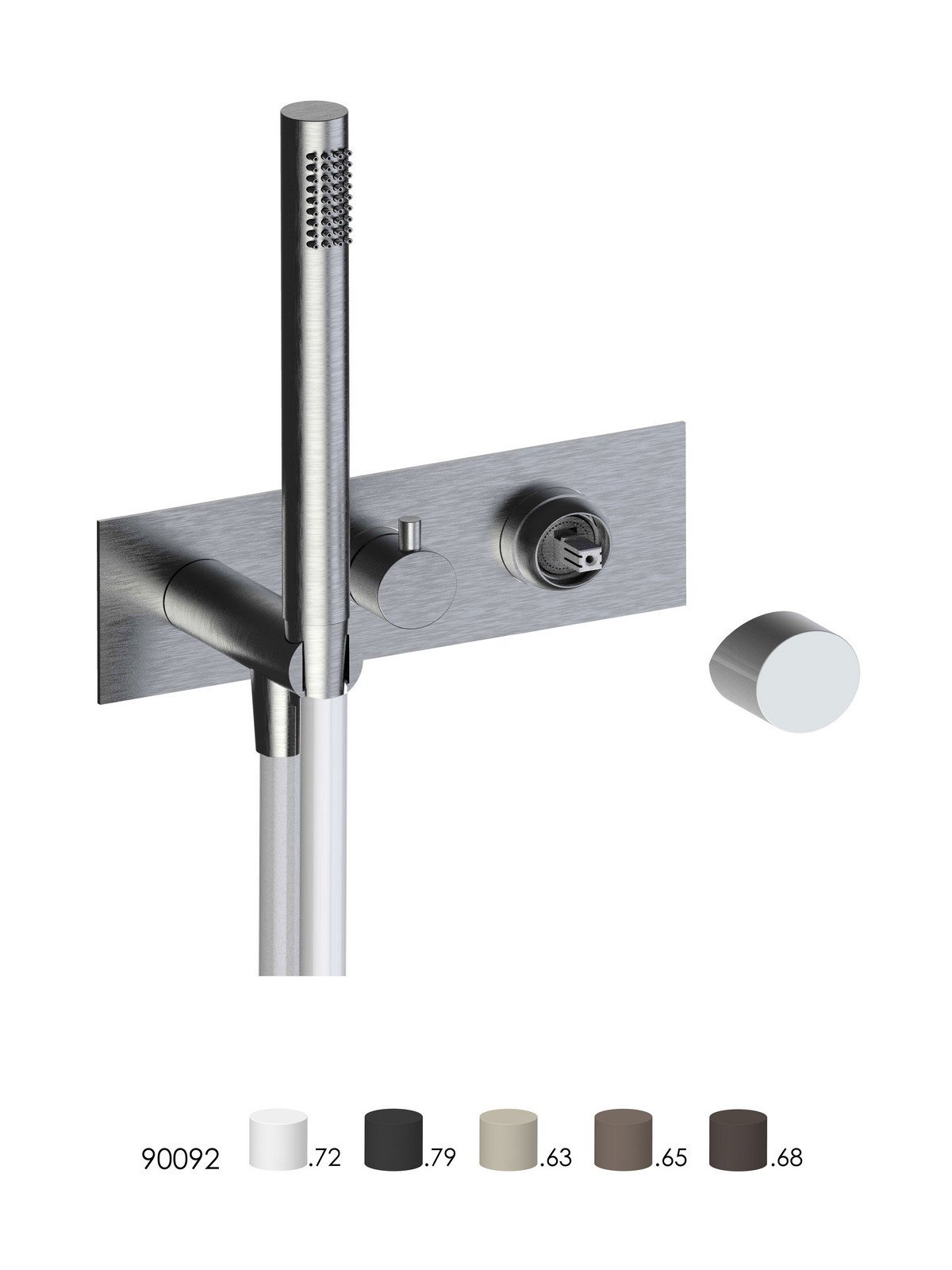 Parte esterna monocomando incasso, deviatore ceramico 3 vie