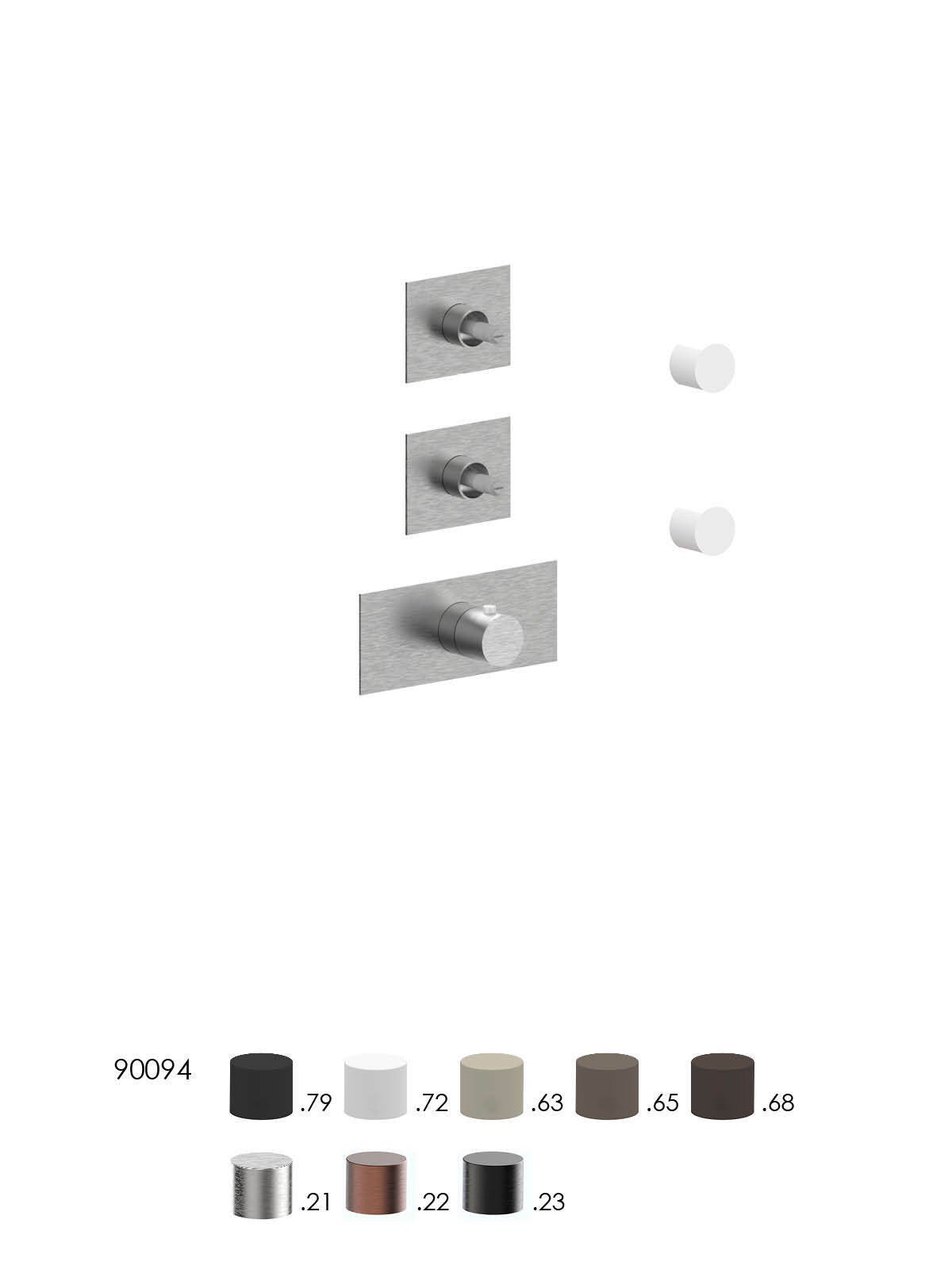 Parte esterna visibile incasso termostatico collettore 2 vie