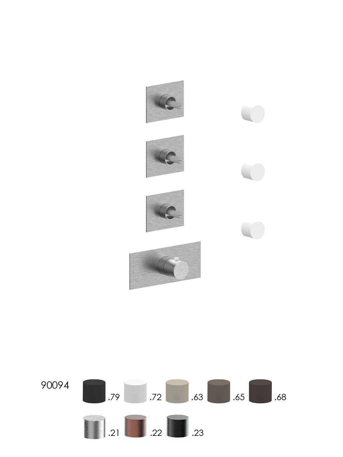 Parte esterna visibile incasso termostatico collettore 3 vie