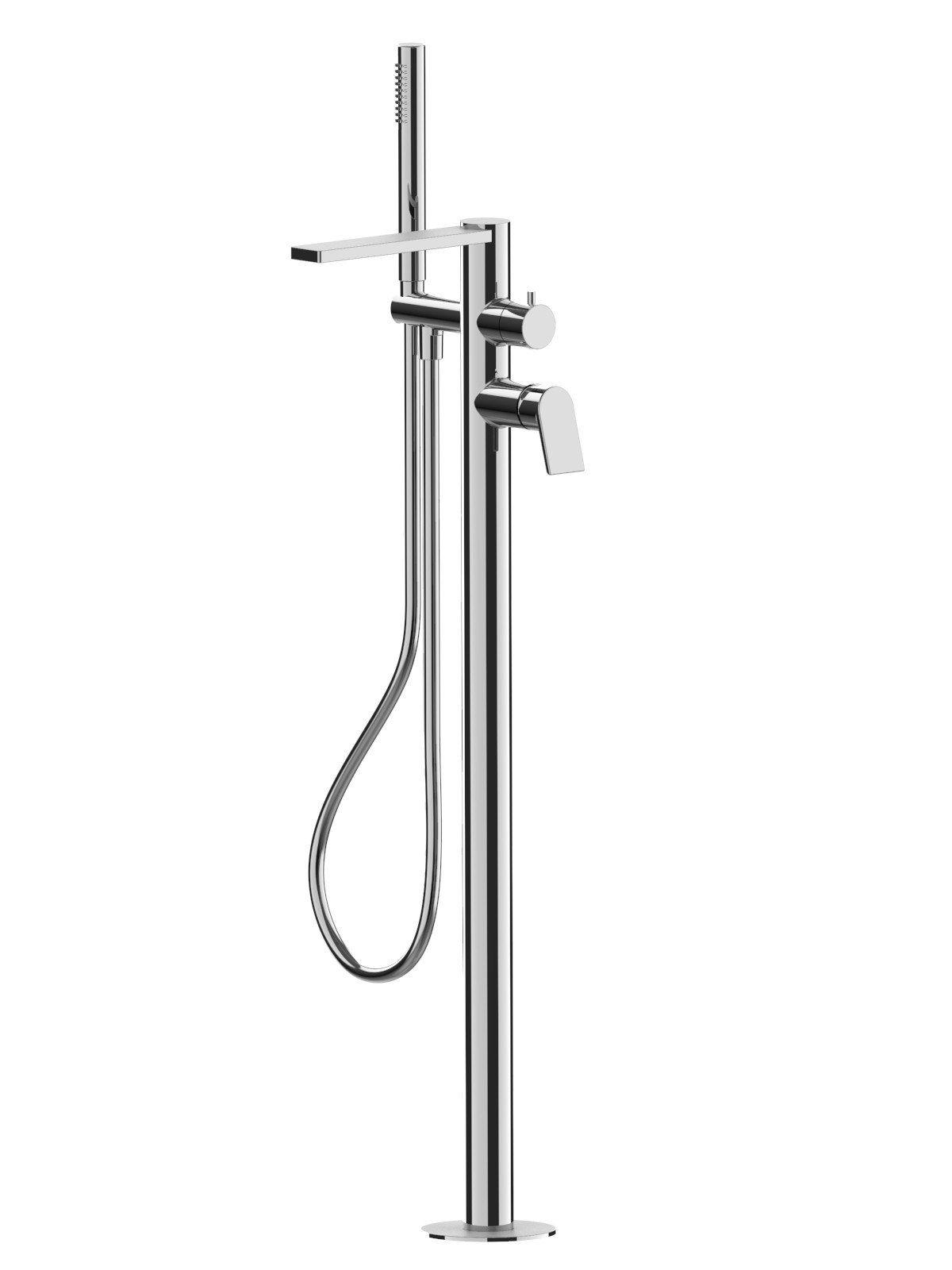 Parte esterna visibile monocomando vasca a pavimento con doccia