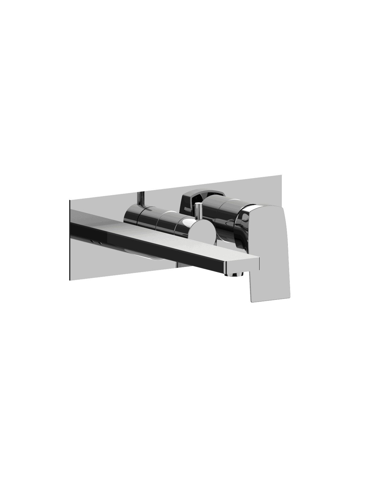 Monocomando vasca visibile, deviatore ceramico 3 vie, bocca