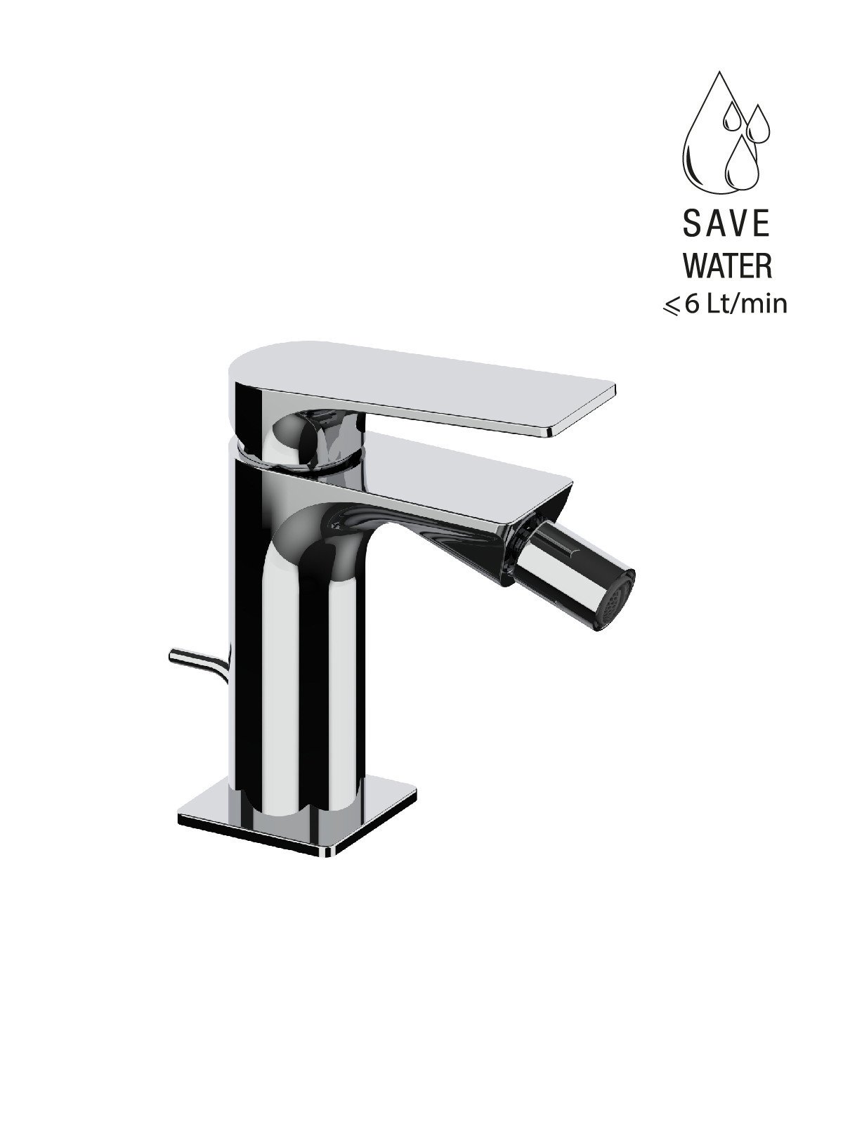 Monocomando per bidet con scarico 1-1/4p