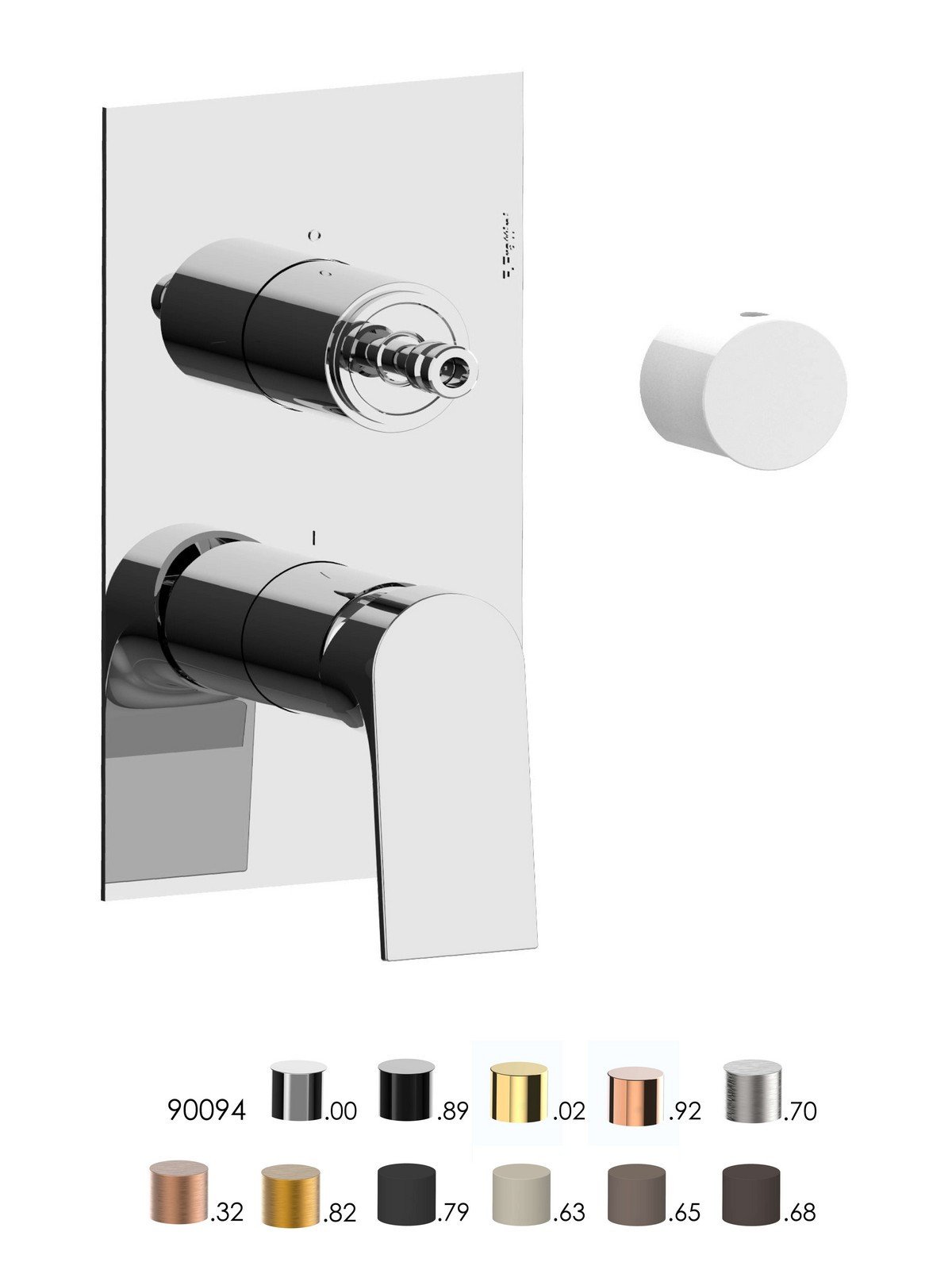 Parte esterna visibile monocomando incasso con deviatore 2 vie