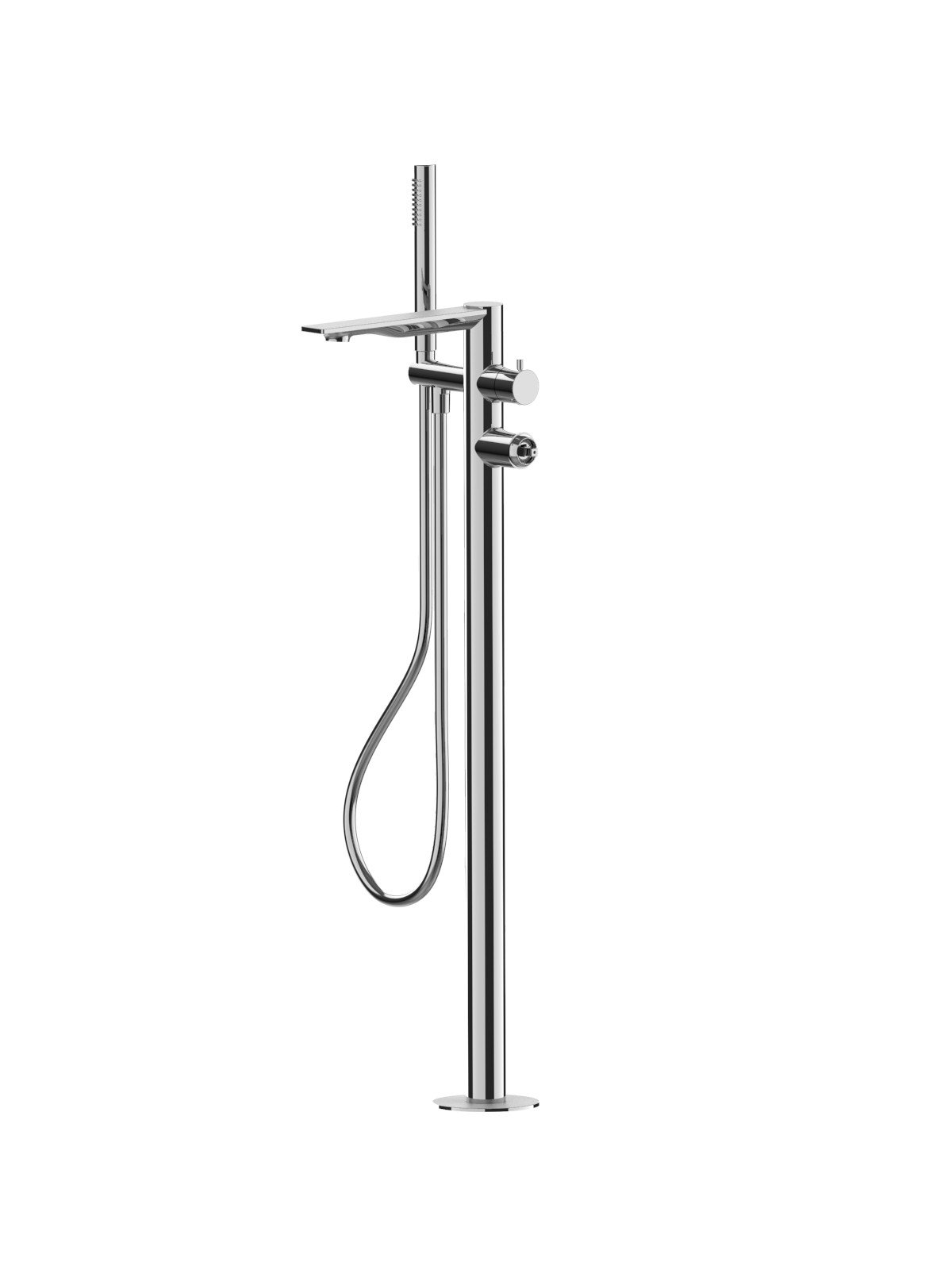 Parte esterna visibile monocomando vasca a pavimento con doccia