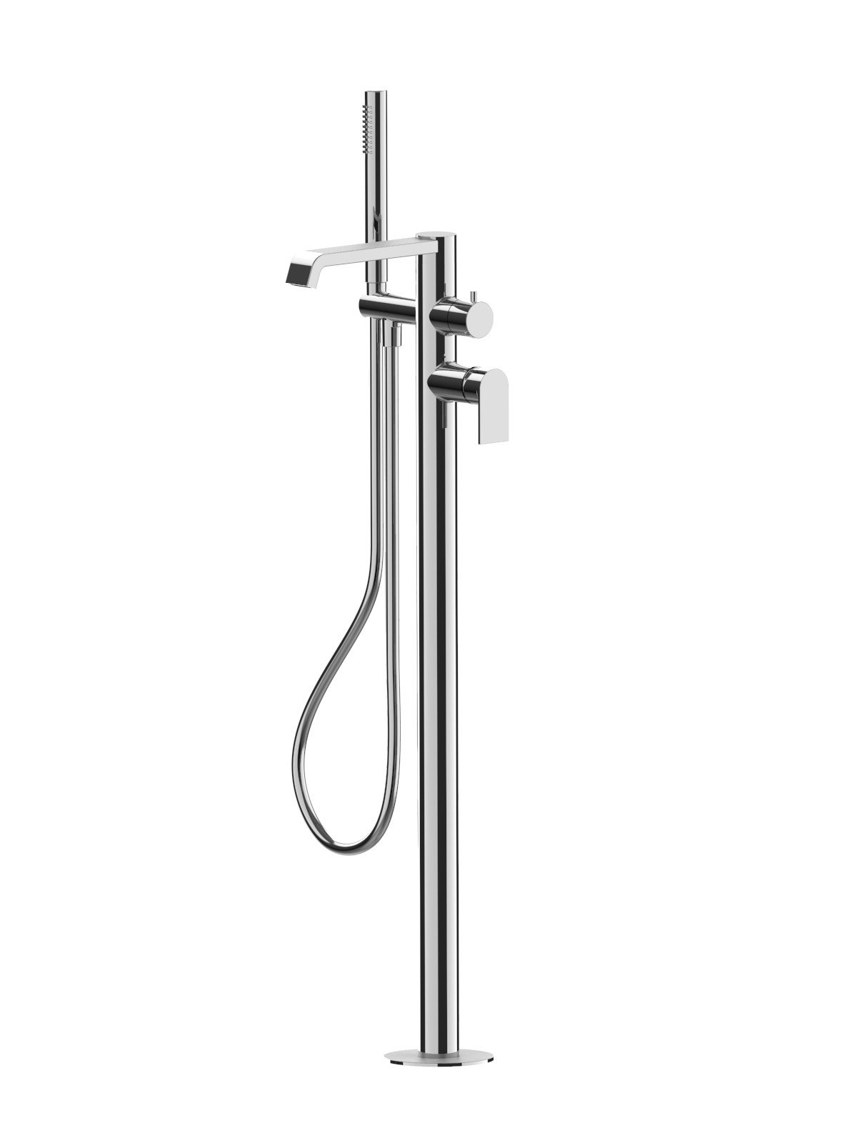 Parte esterna visibile monocomando vasca a pavimento con doccia