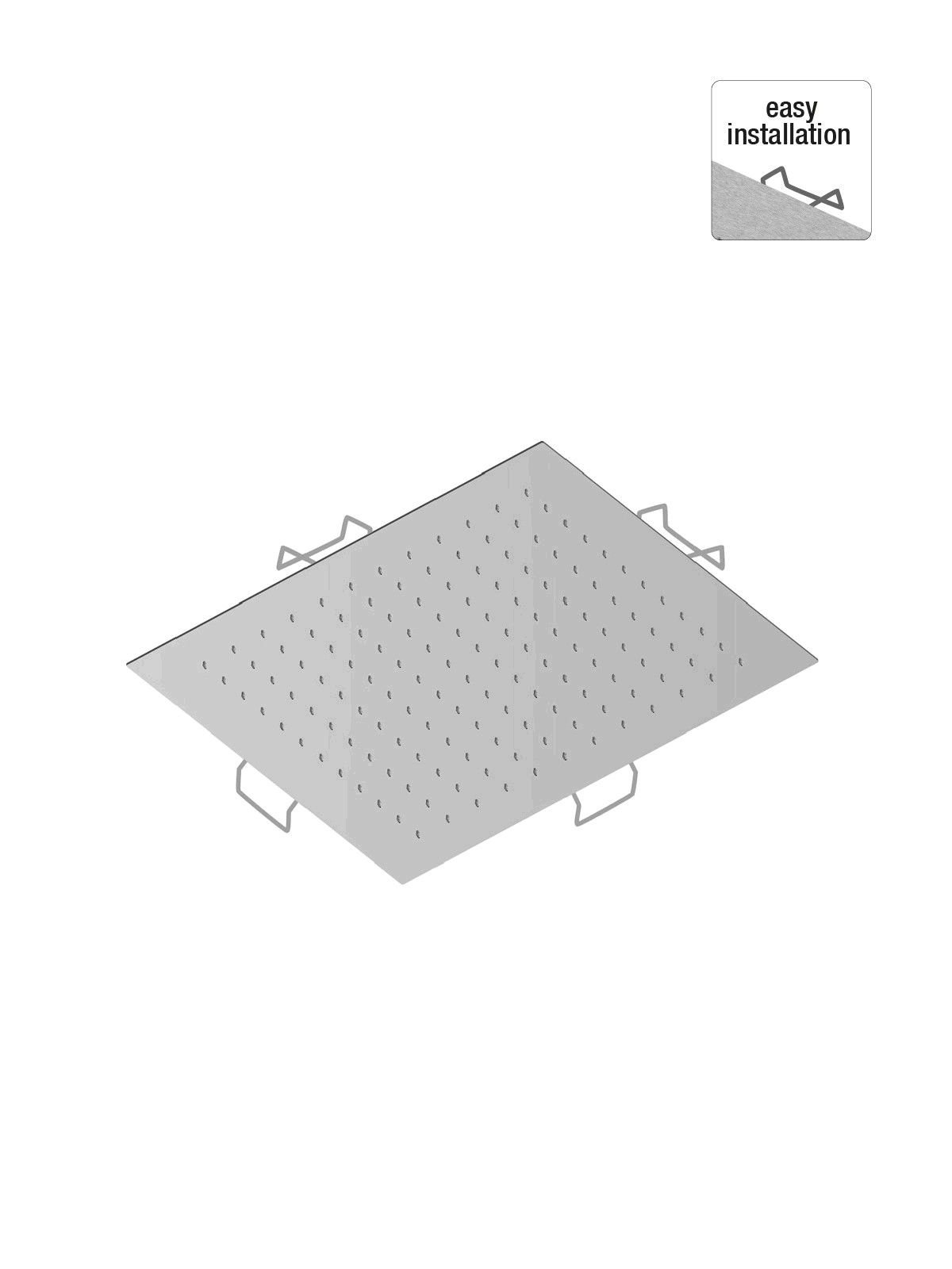 Soffione anticalcareo in acciaio inox da incasso a soffitto 34x3