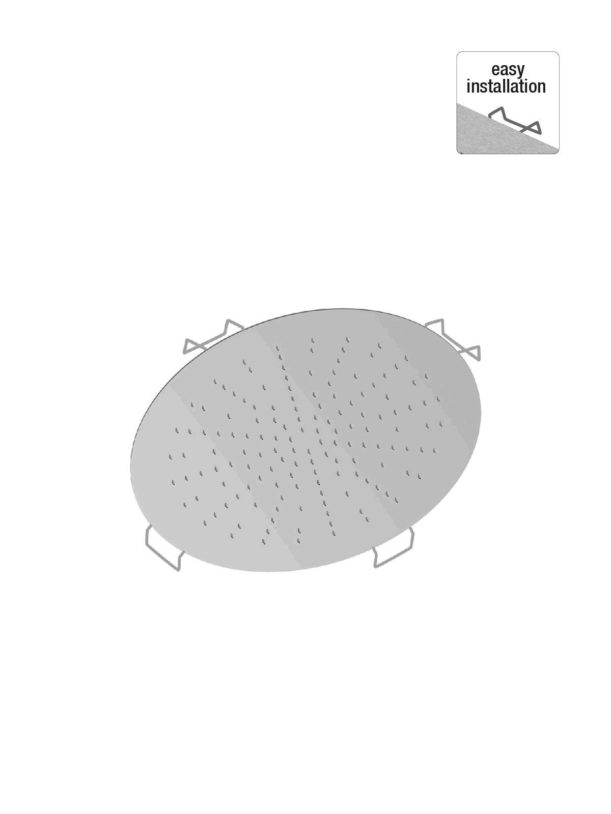 Soffione anticalcareo in acciaio inox da incasso a soffitto Ø34