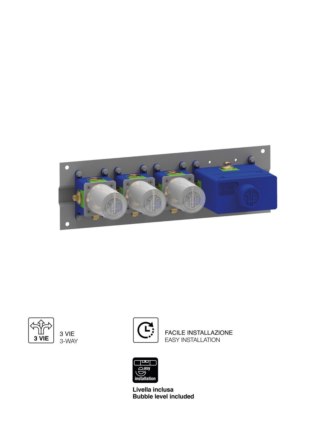 Corpo incasso termostatico 3 vie