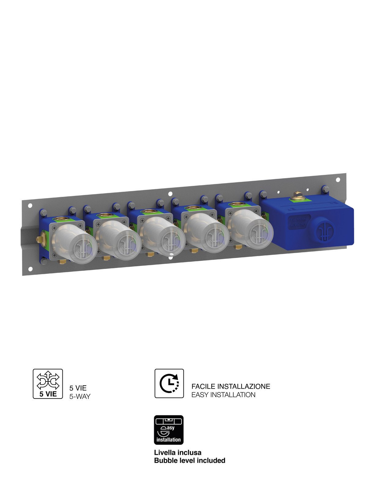 Corpo incasso termostatico 5 vie