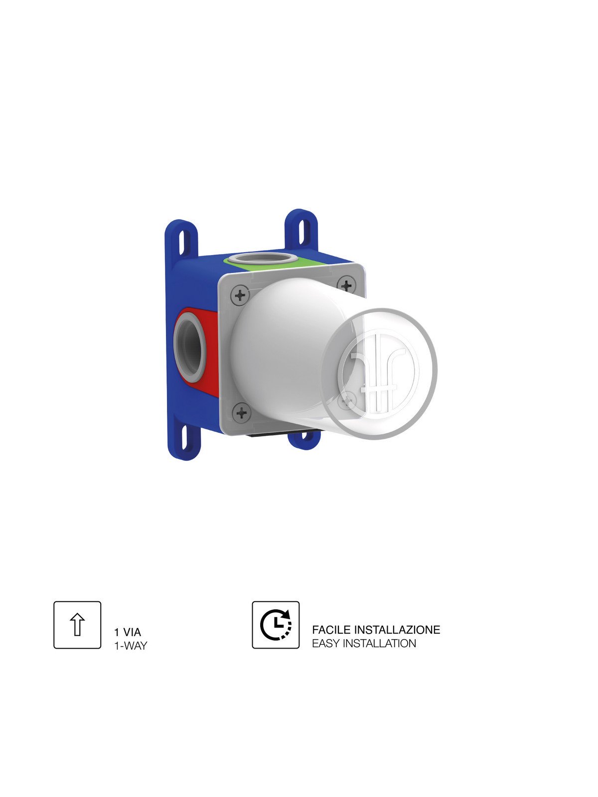 Corpo per monocomando incasso doccia universale, cartuccia Ø35